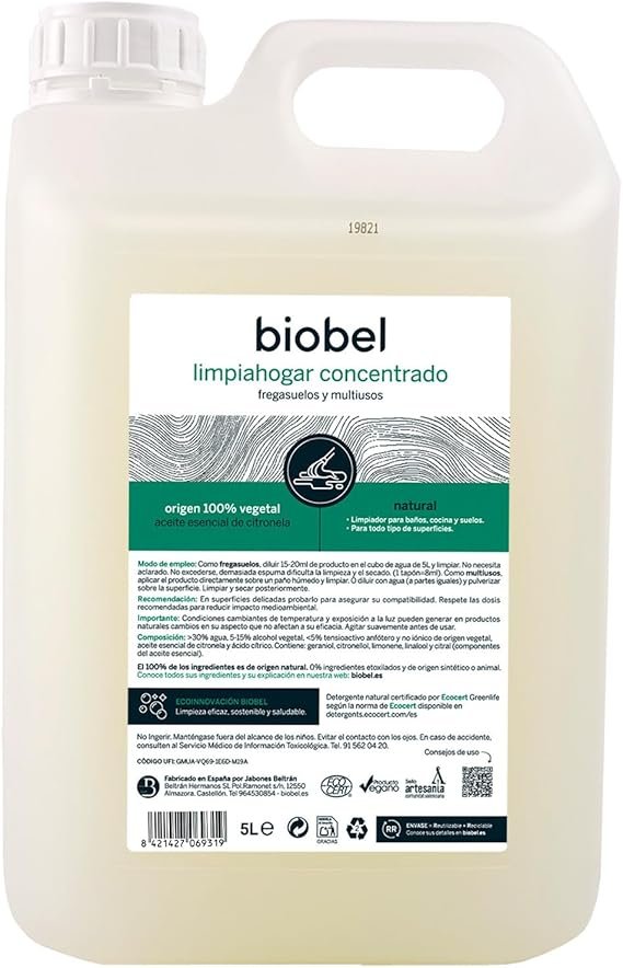 Tabla comparativa de desengrasantes ecológicos recomendados para limpiar campanas extractoras